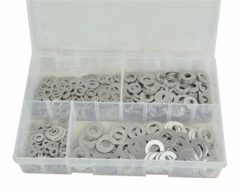 Assorted A2 Grade Stainless Steel Metric Flat Washers (650)